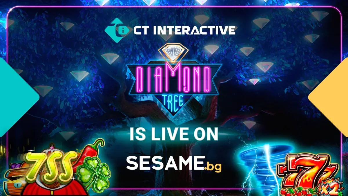 Interface de jogo com elementos visuais brilhantes e temáticos de cassino